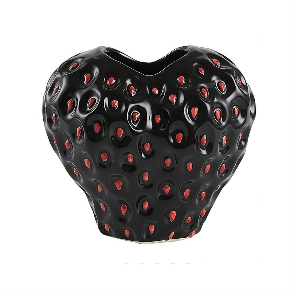 Strawberry-structured ceramic vase