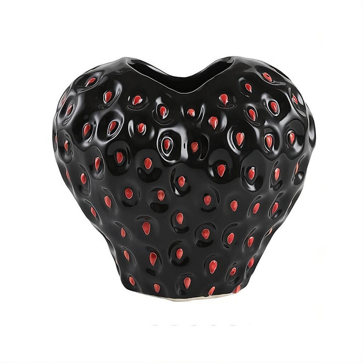 Strawberry-structured ceramic vase