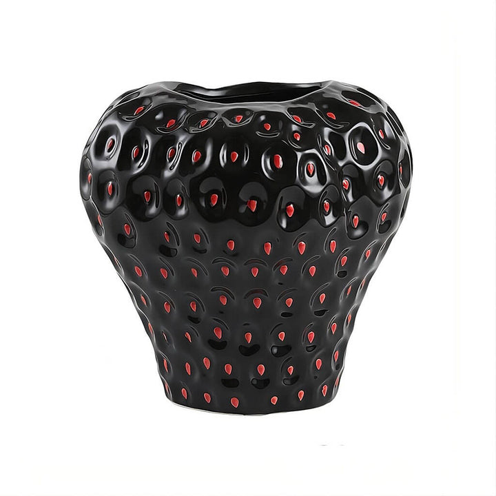 Strawberry-structured ceramic vase