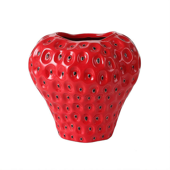 Strawberry-structured ceramic vase
