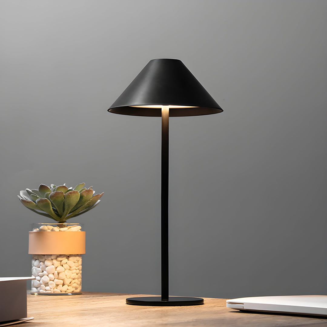 Minimalistic dimmable Touch table lamp - waterproof and rechargeable light color