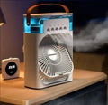 3-in-1 Portable Air Cooler with LED Lights – USB-Powered Desktop Fan, Humidifier & Night Light |