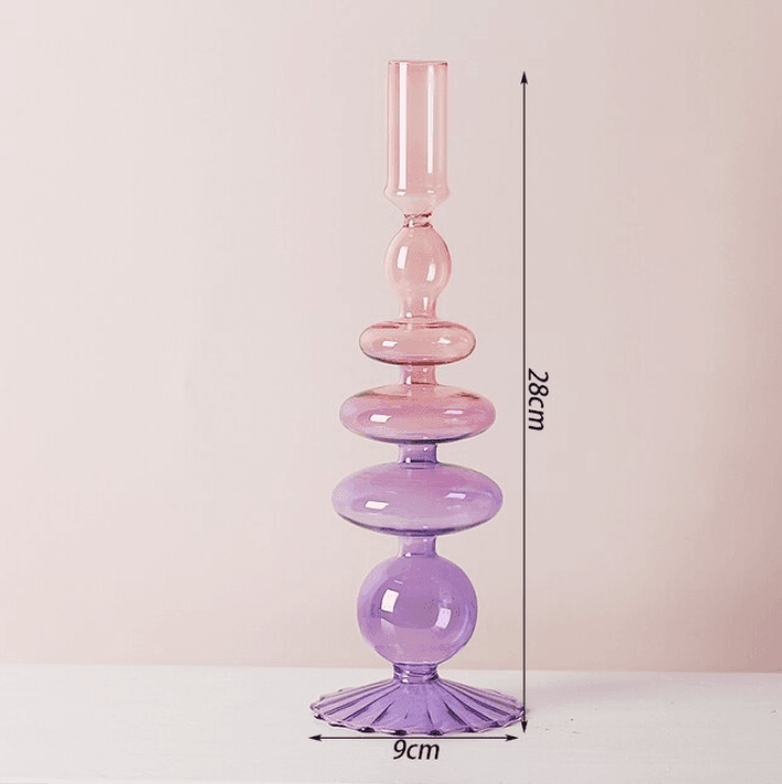 Two colour Glass Classic Craft Candle Holder