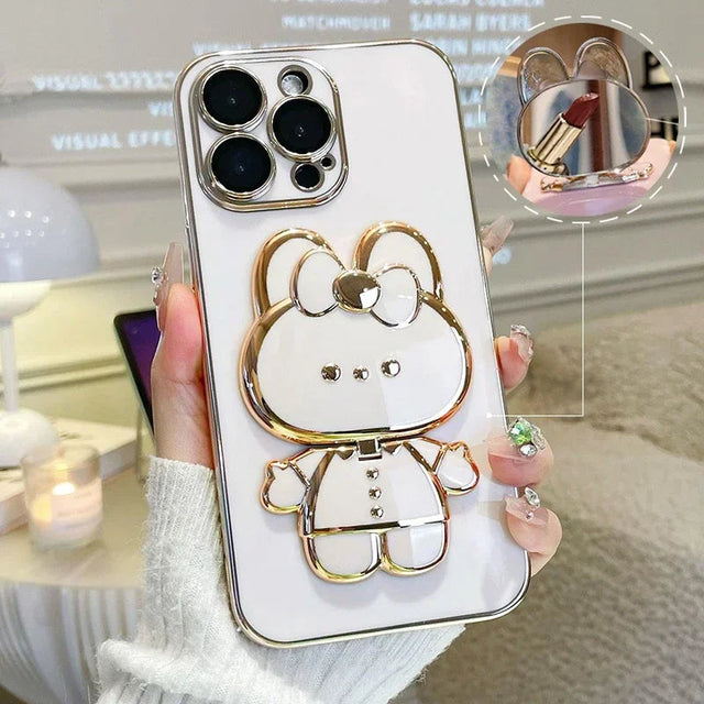 3D Bunny  Korean Style Mirror iPhone Case