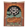 "The Moon" Tarot colored Tapestry